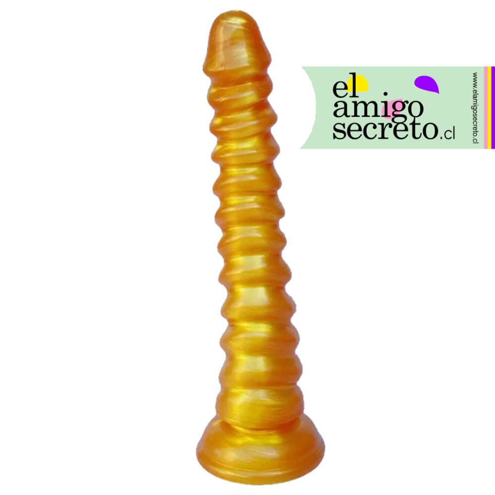 Dildo Reptil Hiper Texturado – Color Dorado