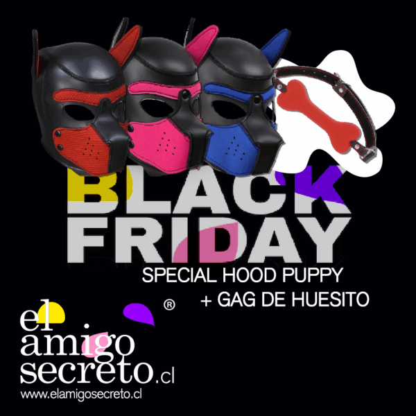 ¡OFERTA KIT INICIACIÓN! Máscara Puppyplay Neopreno + Mordaza Huesito