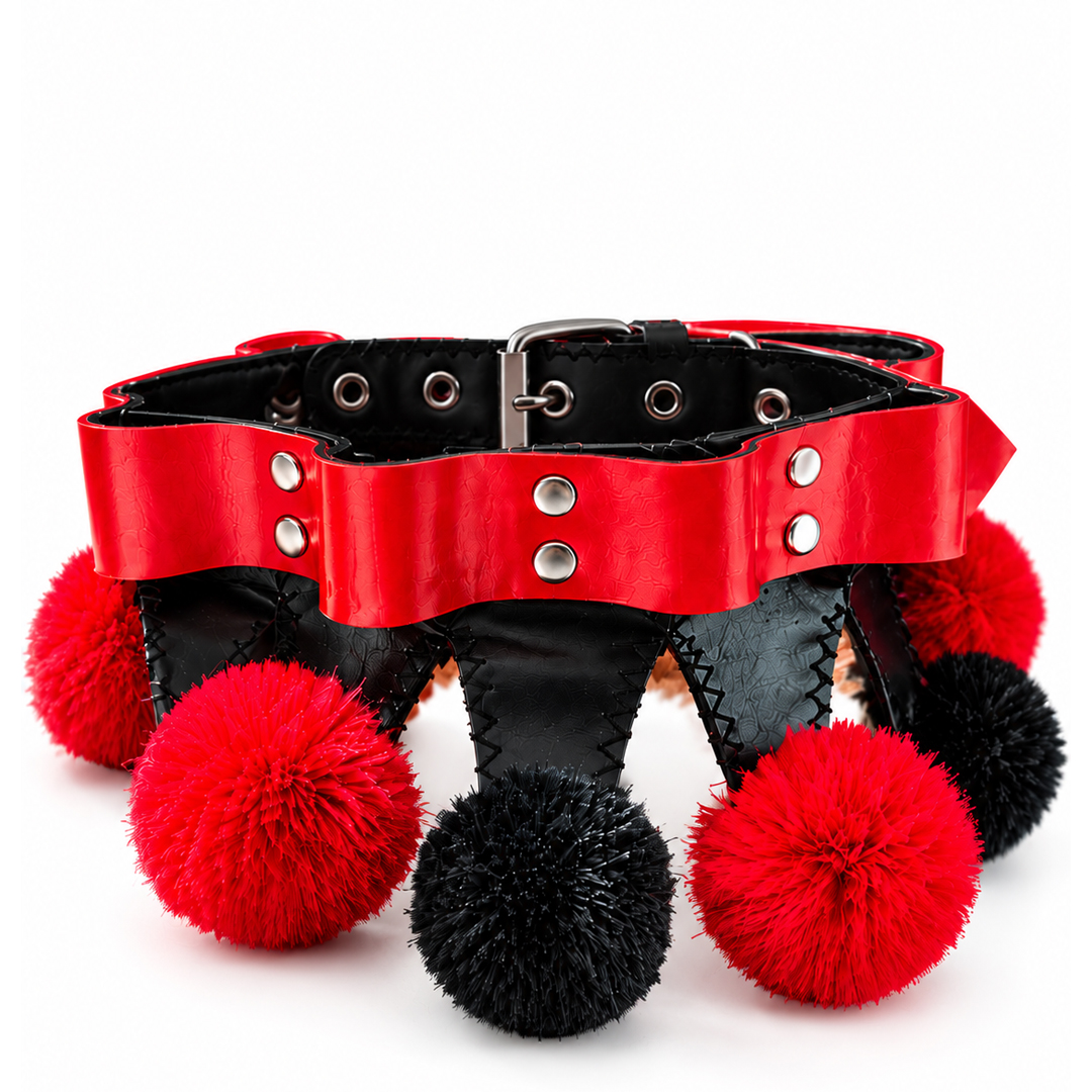 Choker Bufón Rojo / Negro